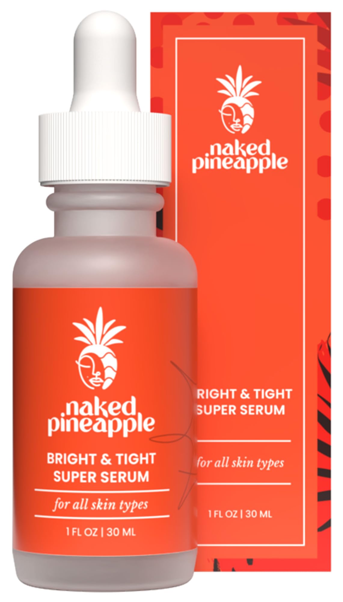 Naked Pineapple Bright & Tight serum bottle ready for a hydrating skincare routine.