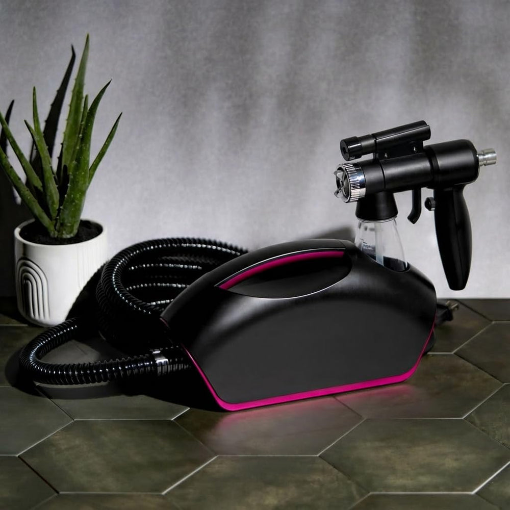 FX-DESIGN 2.0 spray tan gun close-up highlighting precision atomization