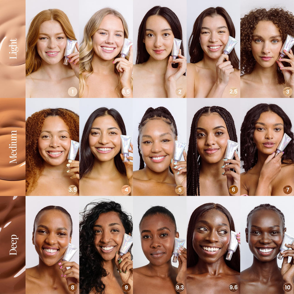 Naked Sundays BeautyScreen close-up shows non-comedogenic formula suitable for sensitive skin.
