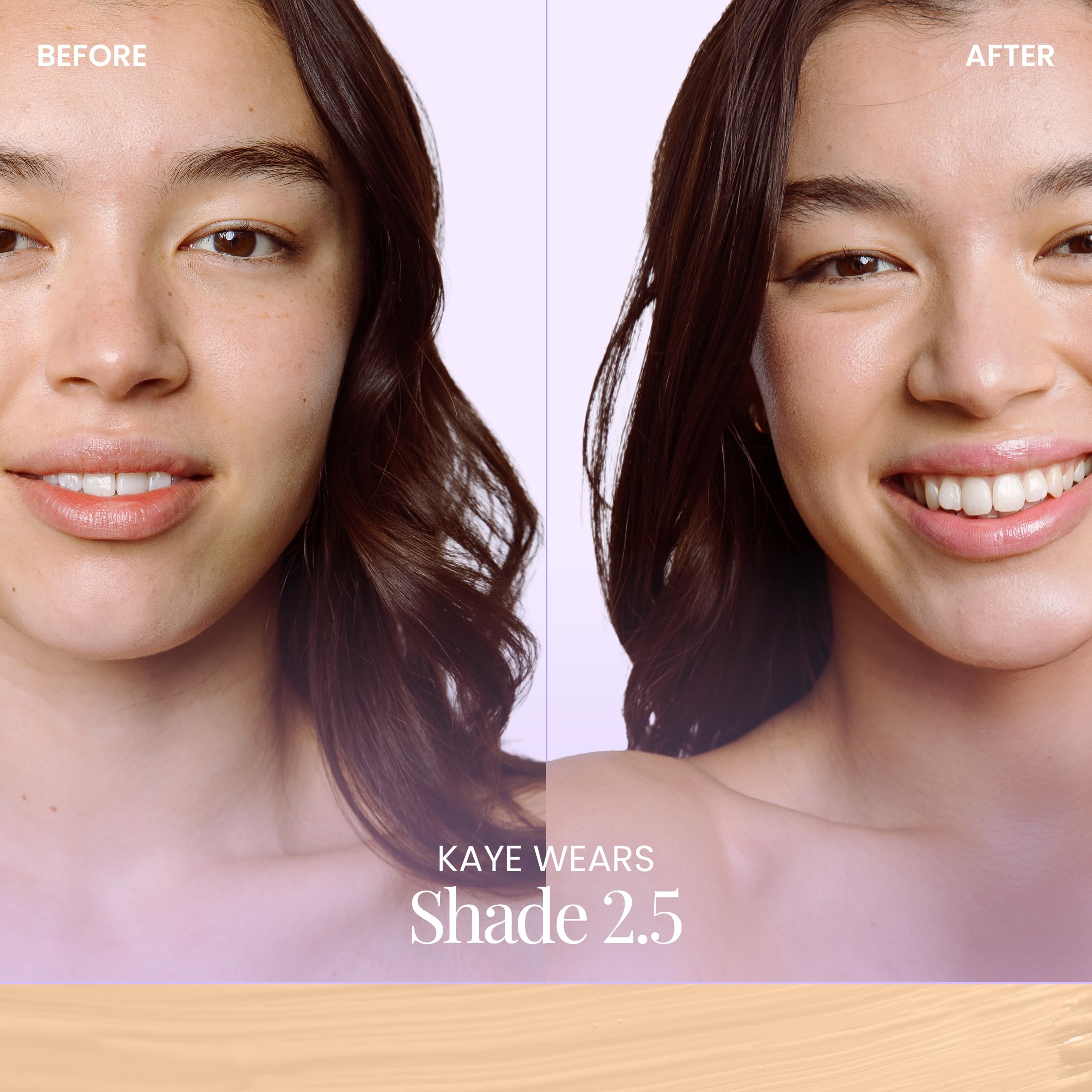 Naked Sundays BeautyScreen SPF 50 tint swatch on arm demonstrates buildable coverage.