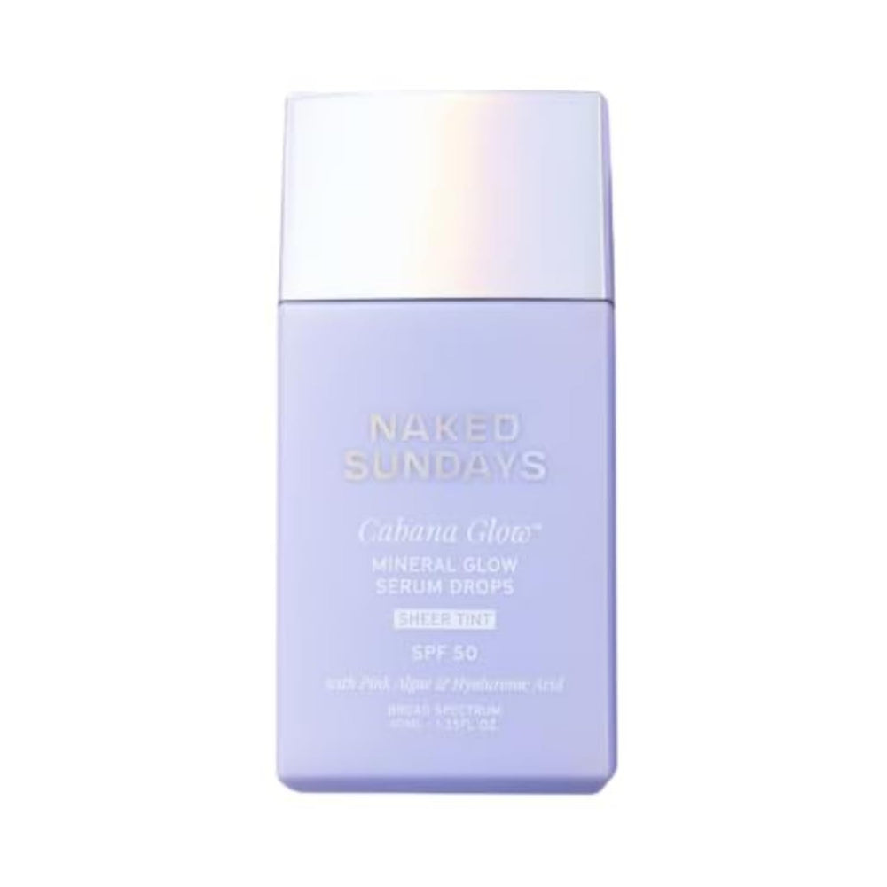 Naked Sundays CabanaGlow bottle with sheer tint and SPF 50 for everyday protection