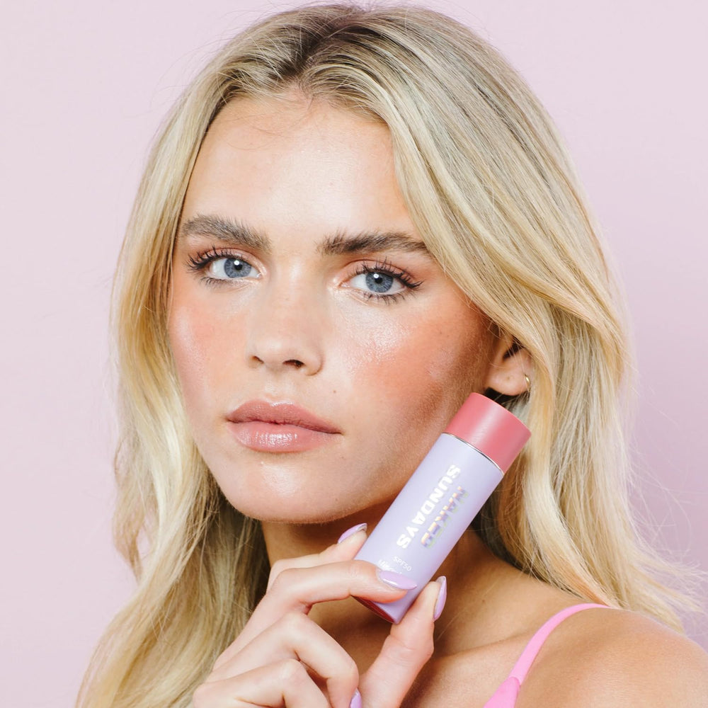 Close-up texture of Naked Sundays Glow Balm with peptide-rich formula.