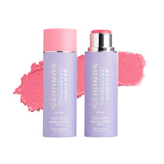 Naked Sundays Glow Balm Pink Pop application shows creamy texture with SPF 50 protection