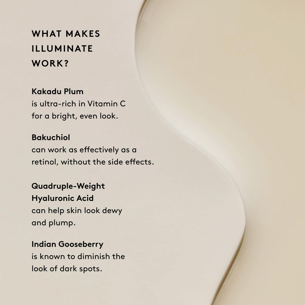 Naked & Thriving Illuminate BC+ label emphasizes vitamin C for brightness.