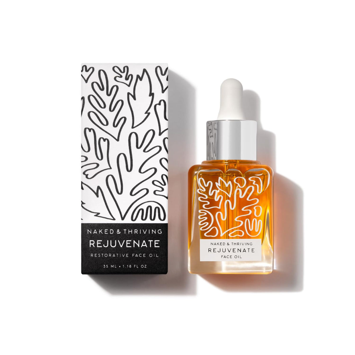 Naked & Thriving Rejuvenate bottle for radiant, moisturized skin.