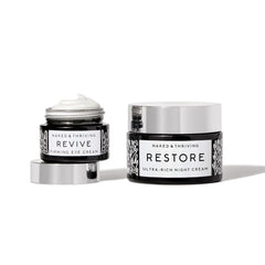 Restore Ultra-Rich Night Cream jar displaying luxurious texture for overnight hydration.