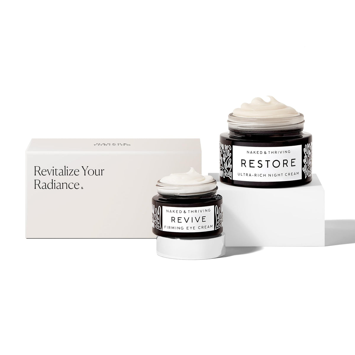 Naked & Thriving Retinol-Alternative Duo box set for nighttime skincare routine.