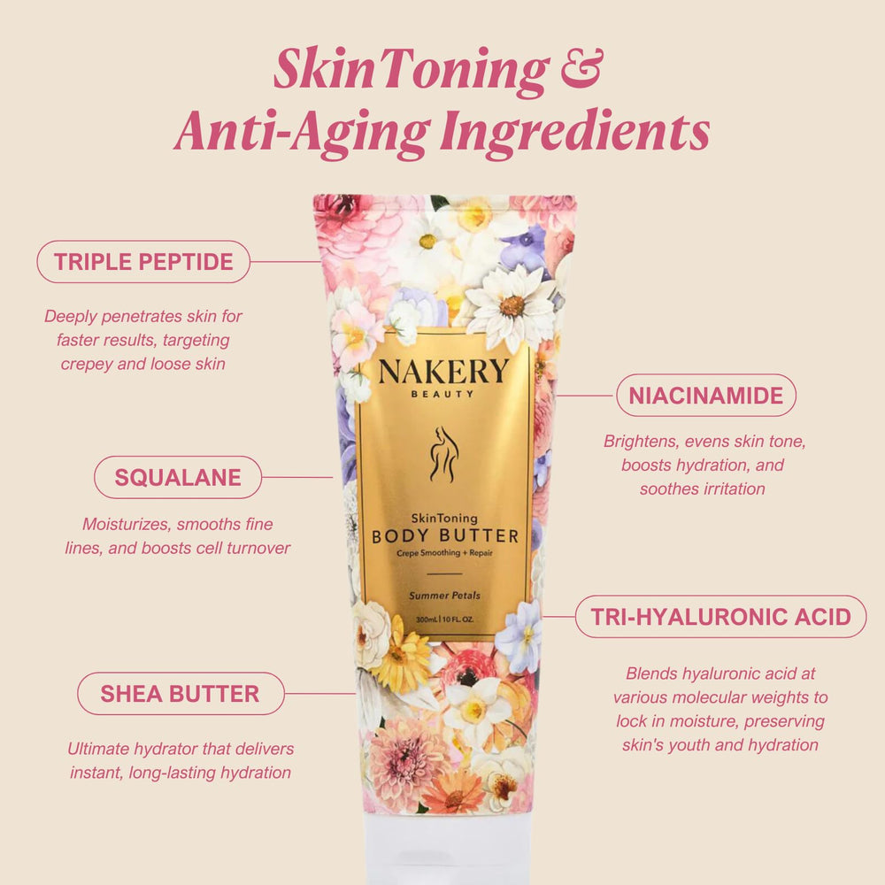 Nakery Skin Toning Butter crepey skin close-up highlights smoothing effect