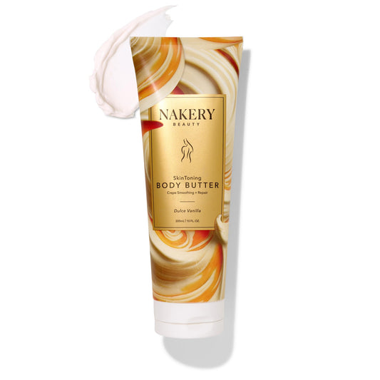 Nakery Skin Toning Butter bottle showing neck firming potential.