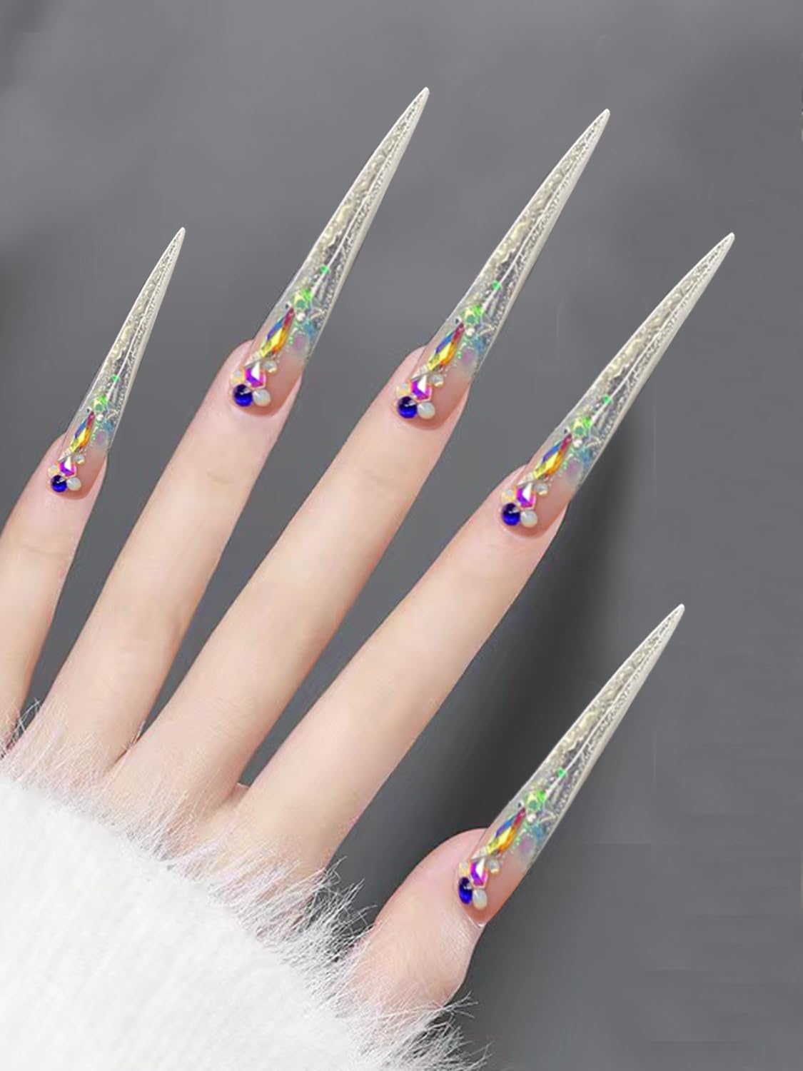 Namgznso stiletto nail tips pack for versatile use