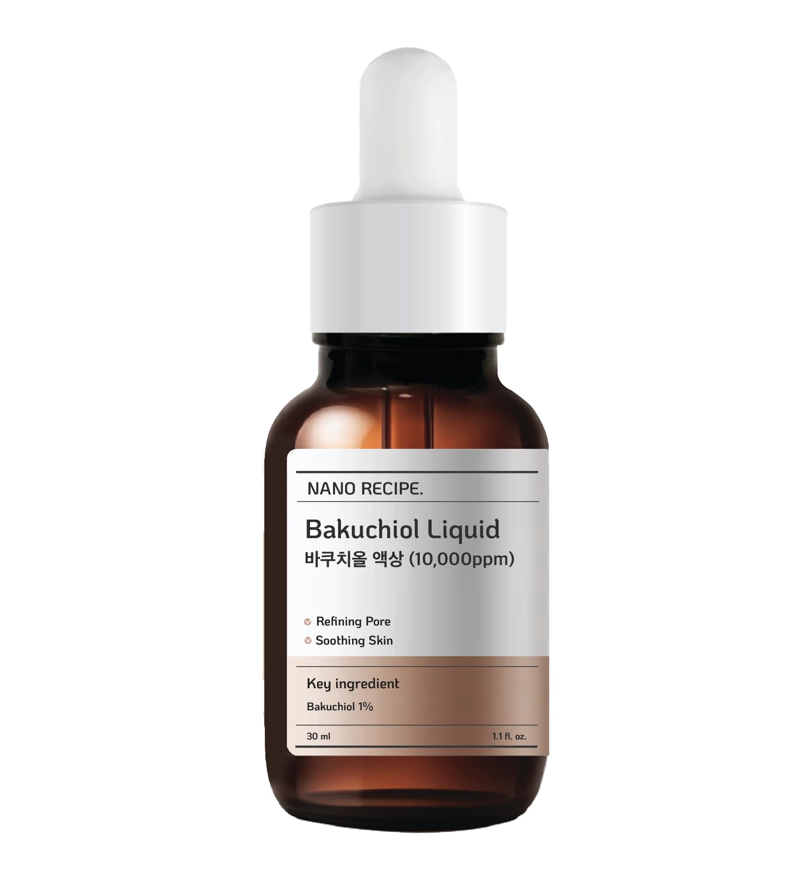 Nano Recipe Bakuchiol Concentrate bottle pour for easy drop application in daily skincare.