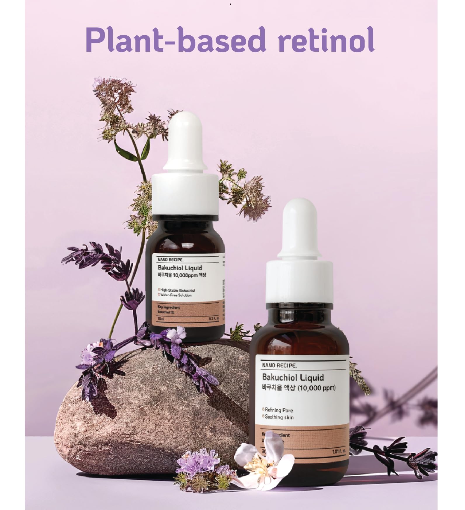 Nano Recipe Bakuchiol Concentrate drop ready to mix with your routine.