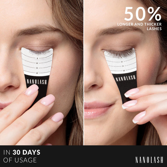 Close-up of Nanolash applicator brush for precise serum application