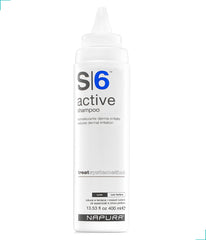 NAPURA S6 Active Shampoo with tea tree oil for soothing scalp and cleansing.