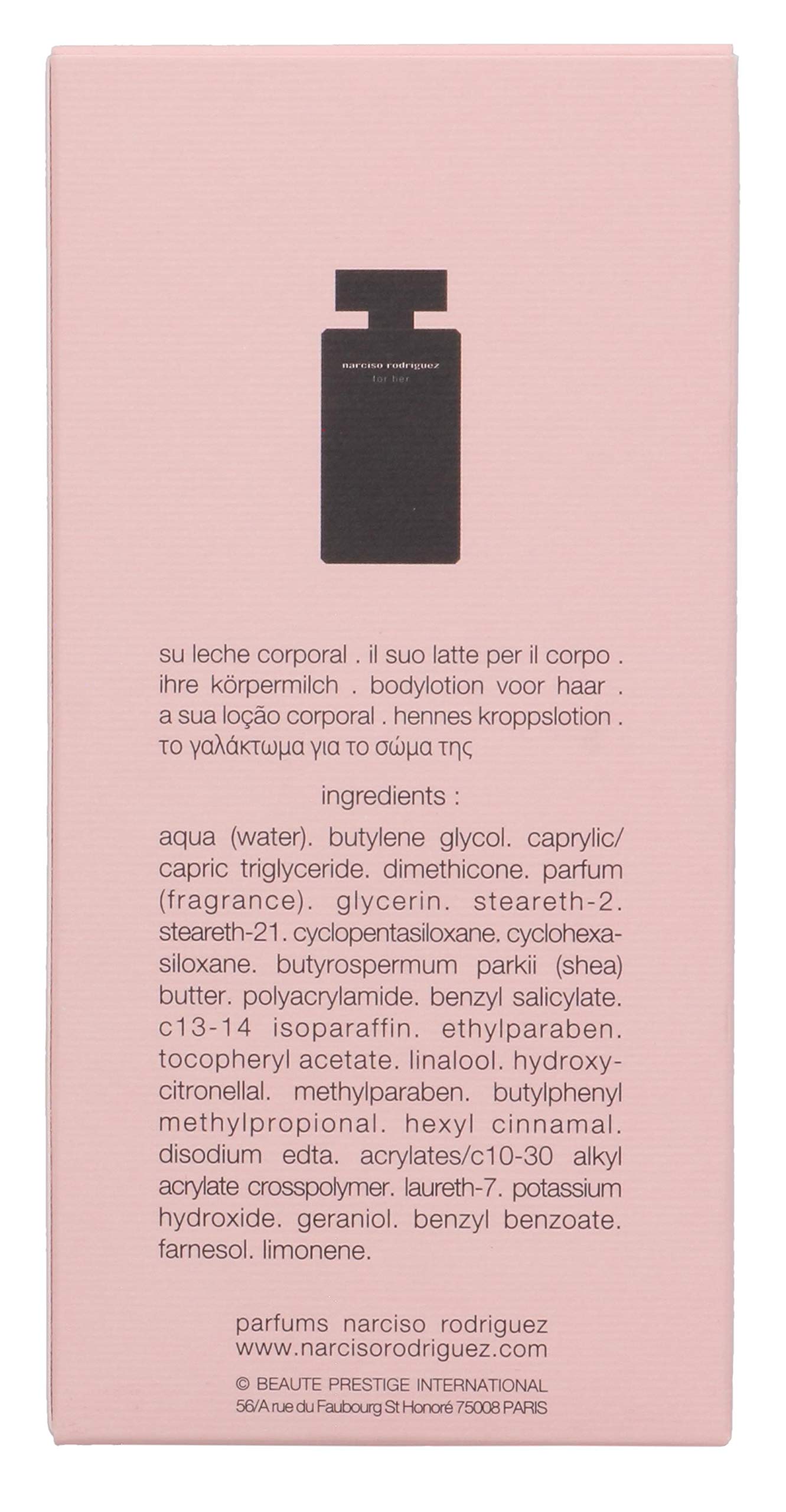 Close-up of Narciso Rodriguez for Her body lotion texture for deep moisture