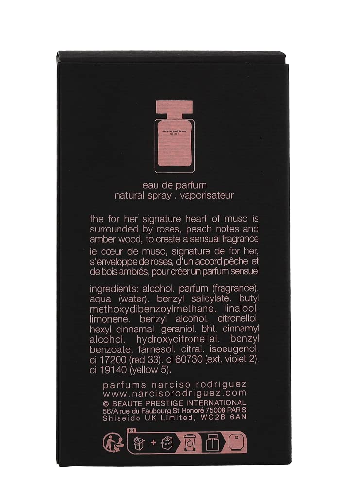 Narciso Rodriguez For Her EDP bottle with elegant cap details