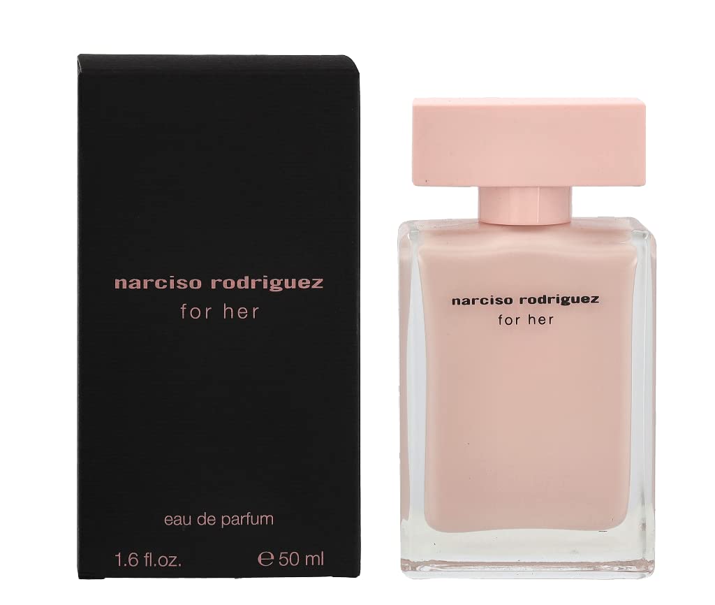 Narciso Rodriguez For Her EDP bottle front with pink hue and feminine allure