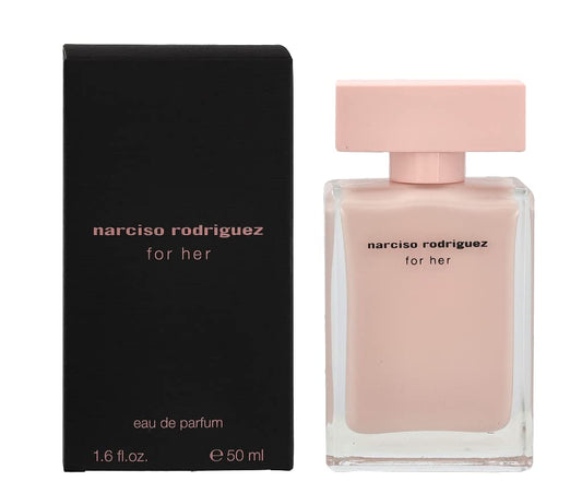 Narciso Rodriguez For Her EDP bottle front with pink hue and feminine allure