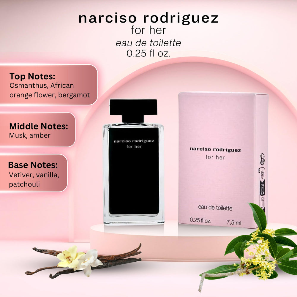 Narciso Rodriguez for Her EDT cap detail highlighting feminine design.