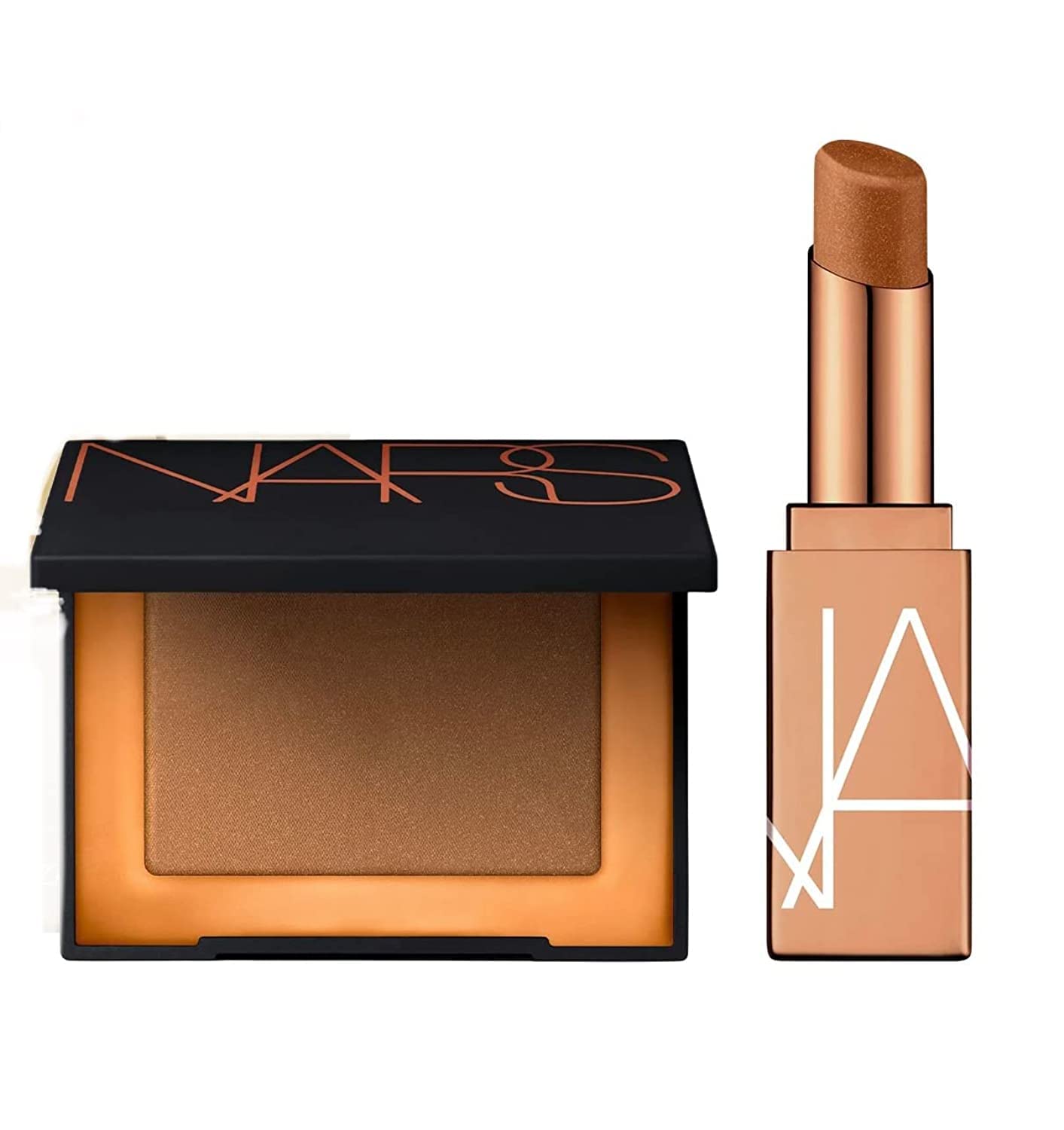 NARS Laguna bronzer and After Glow Lip Balm Deluxe Travel Size; sun-kissed glow and hydration.