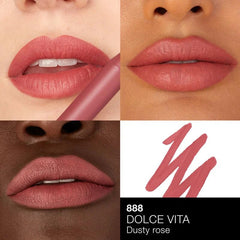 NARS Mini Powermatte duo swatches: Dolce Vita and Take Me Home, rich matte pigment.