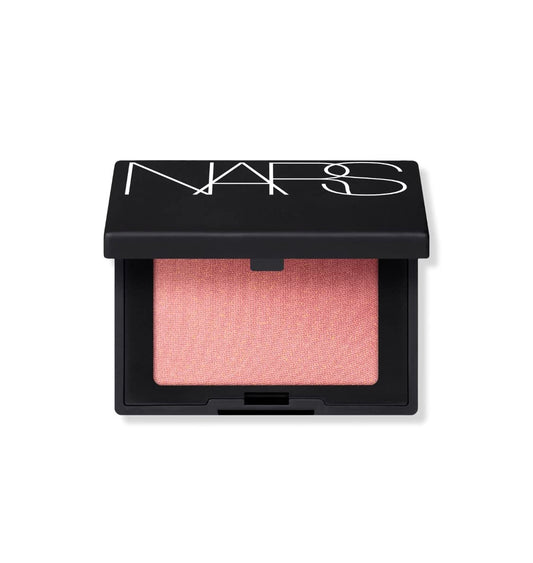 NARS Orgasm mini blush compact with peachy-pink shimmer for on-the-go glow