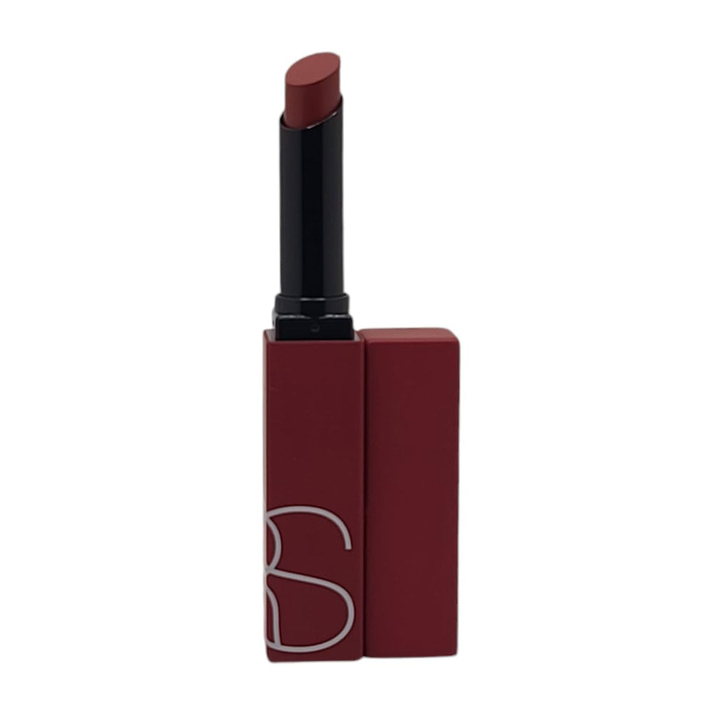 NARS Powermatte Mogador lipstick swatch shows bold matte pigment