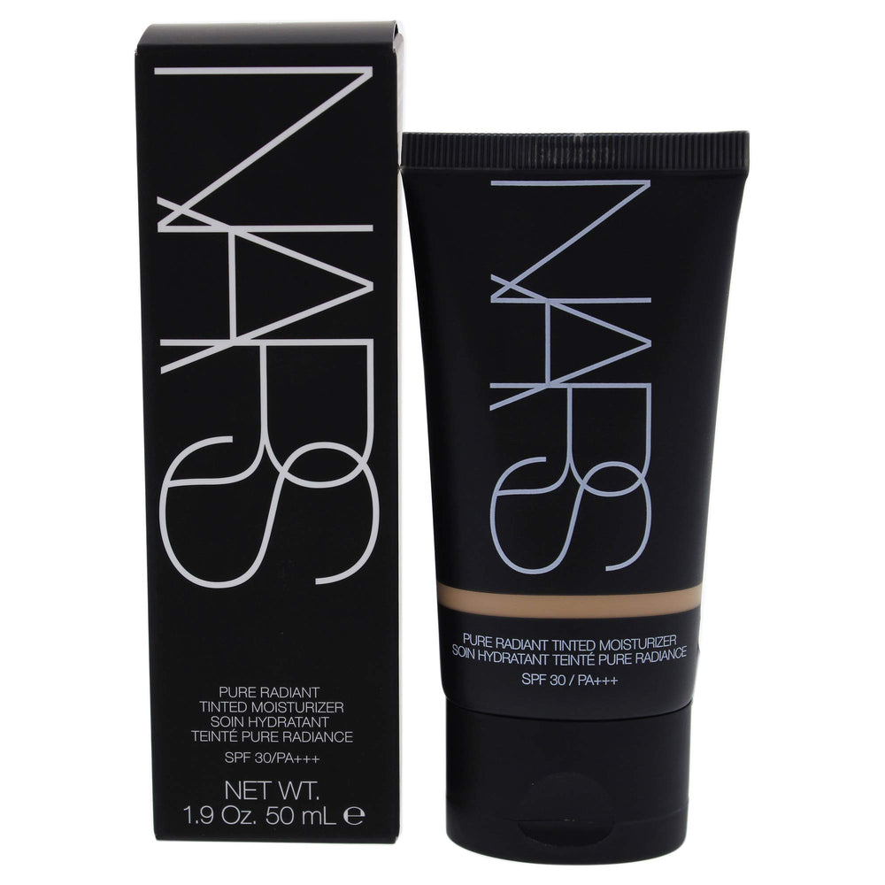 NARS Pure Radiant Tinted Moisturizer Alaska bottle showing lightweight coverage and SPF 30 protection