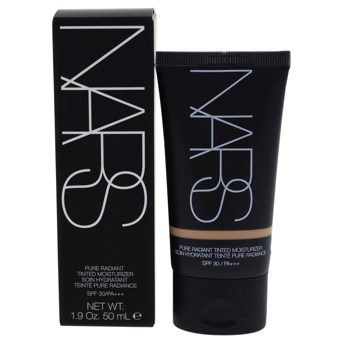 NARS Pure Radiant Tinted Moisturizer Alaska bottle showing lightweight coverage and SPF 30 protection