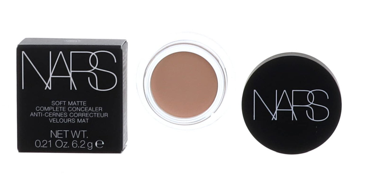 NARS Soft Matte Complete Concealer Vanilla jar showing full coverage for under-eye areas.