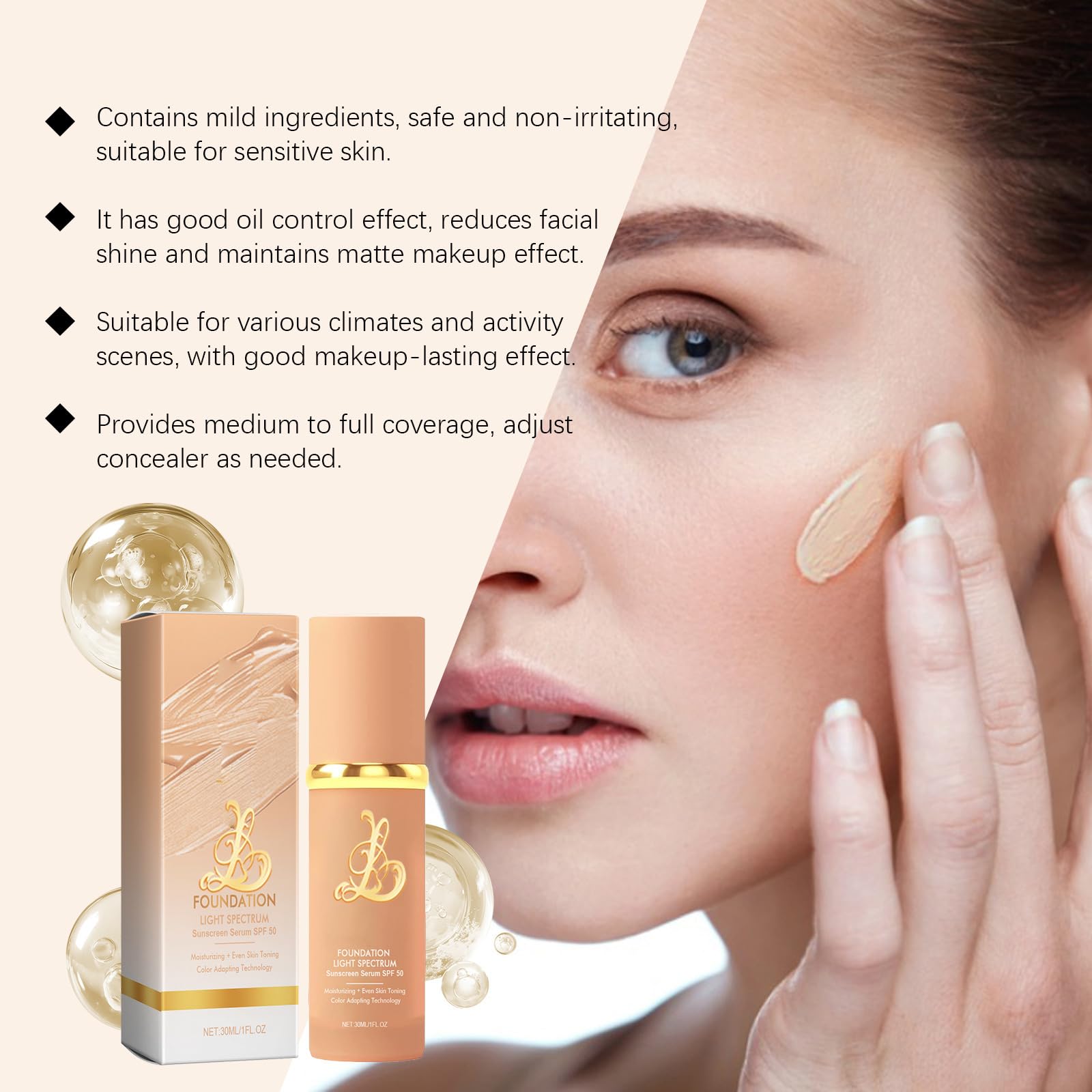 Narvokey 4-in-1 foundation with waterproof, long-wear performance.
