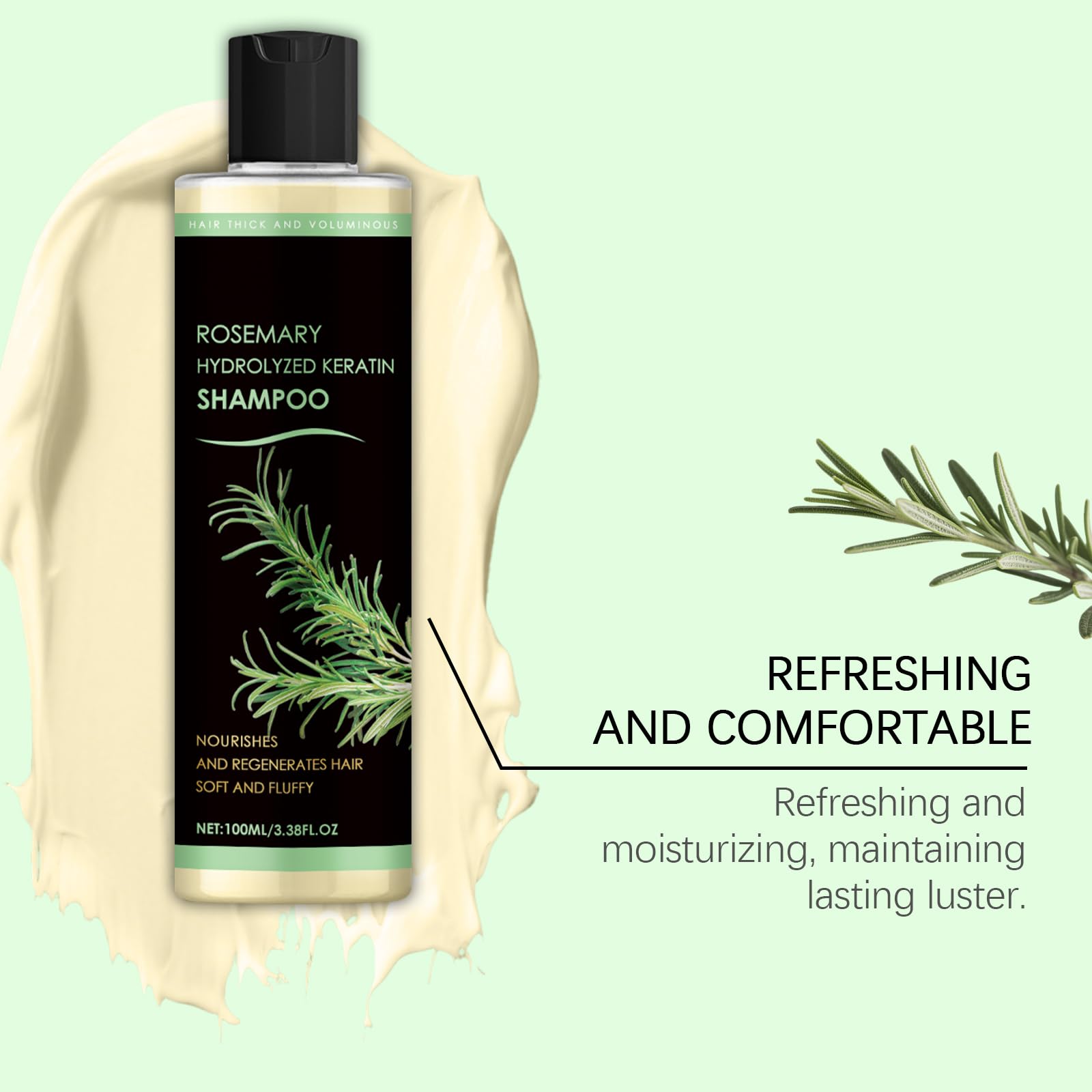 Narvokey Rosemary Shampoo bottle with rosemary leaves suggesting natural scalp nourishment.