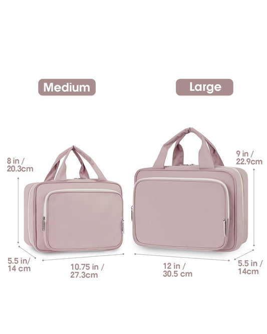 Narwey large hanging bag with mesh compartments keeps cosmetics organized while traveling