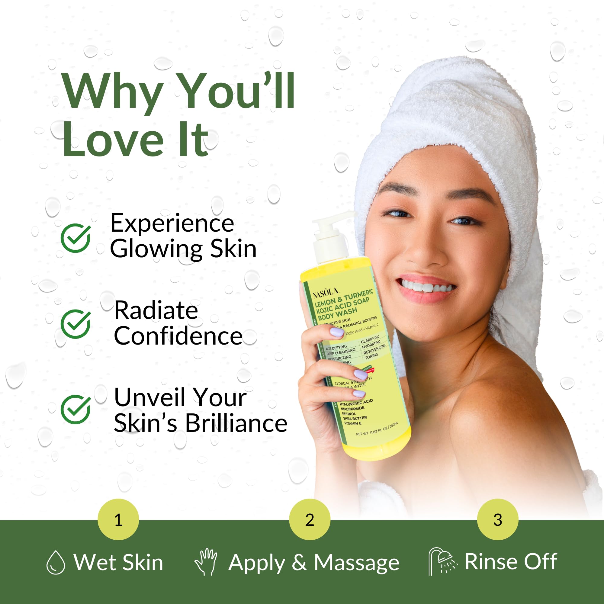 Nasola Kojic Soap lather closeup highlights brightening potential for even tone.