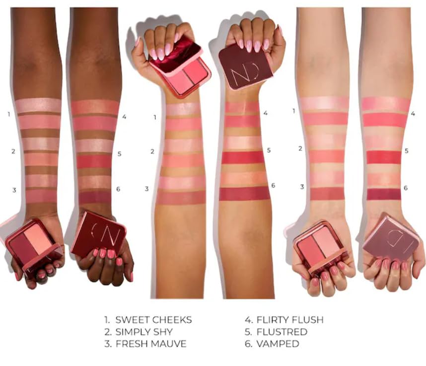 Natasha Denona Hy-Blush Cloudy highlighter glow highlighting cheeks with translucency.