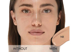 Natasha Denona HY-Glam Concealer N8 under-eye swatch highlighting brightness
