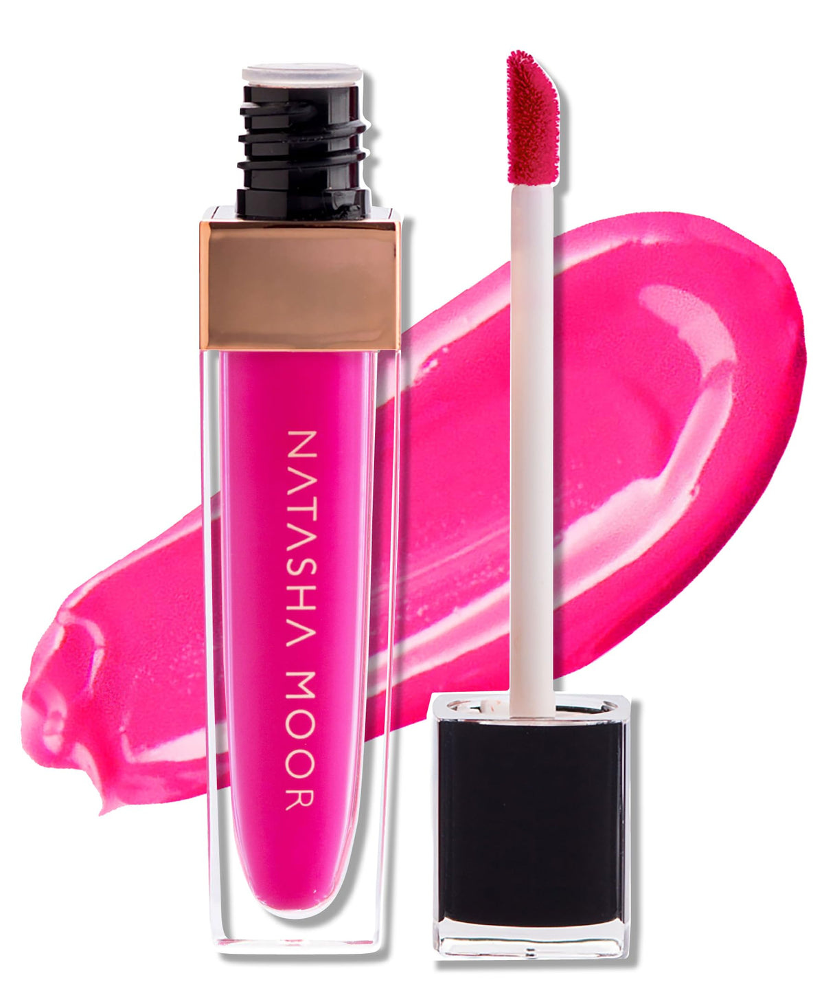 Natasha Moor Molten Matte lipstick swatch showing rich color and hydrated matte finish.