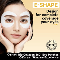 Natener bio-collagen 360 eye patches close-up showing deep hydration and elasticity support.