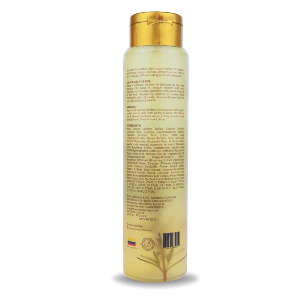 Shampoo bottle on bathroom shelf ready for daily cleansing.
