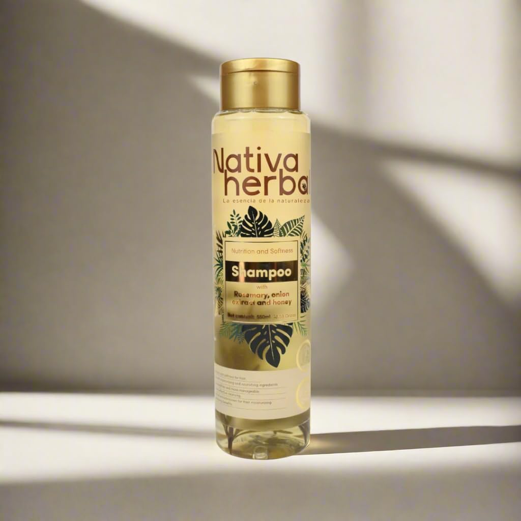 Shiny hair strands show strengthened roots after use.