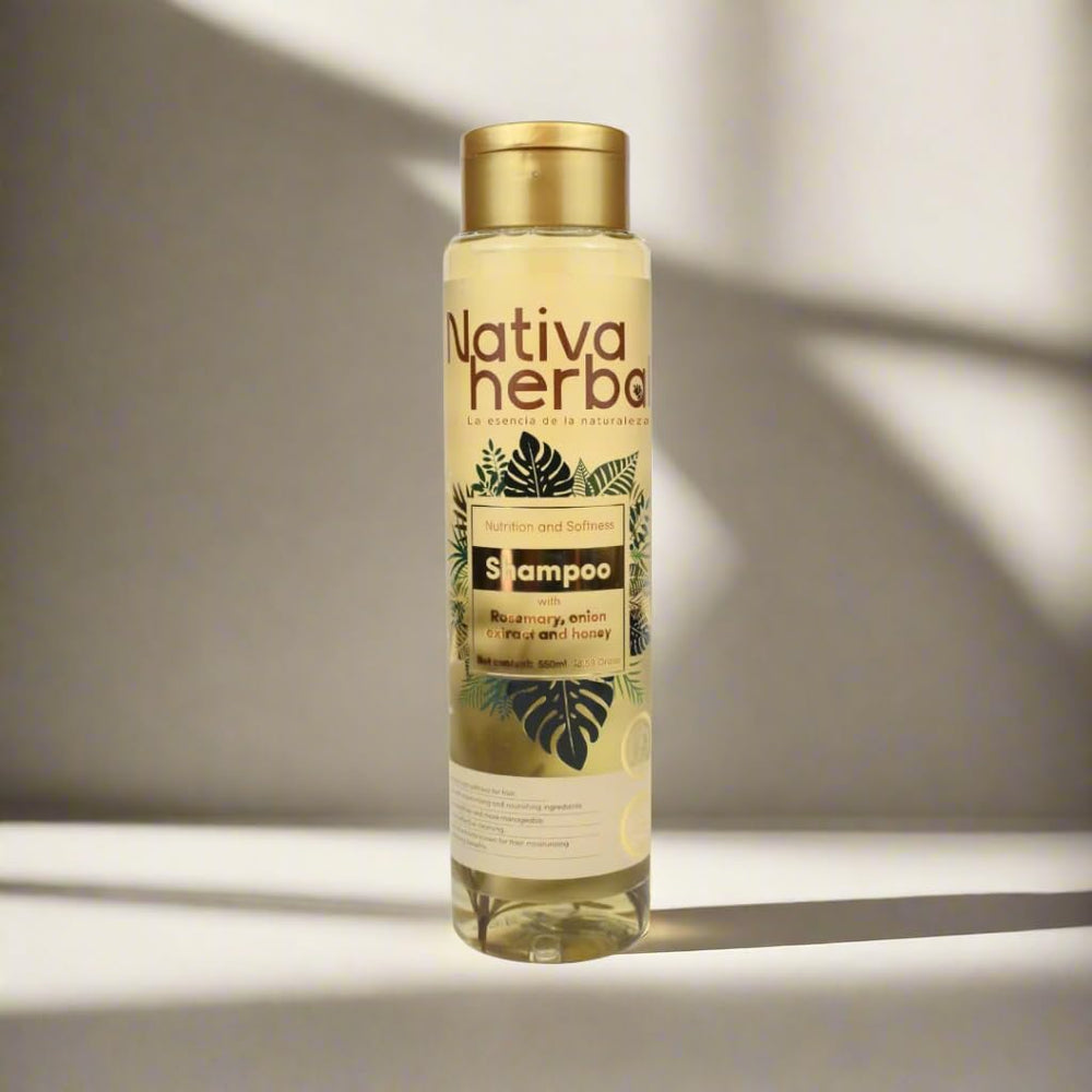 Shiny hair strands show strengthened roots after use.