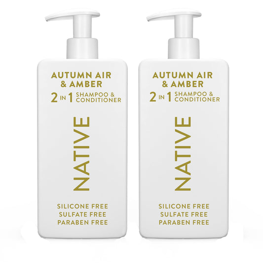 Native 2-in-1 bottle with Autumn Air scent for smoother, manageable hair