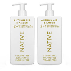 Native 2-in-1 bottle with Autumn Air scent for smoother, manageable hair