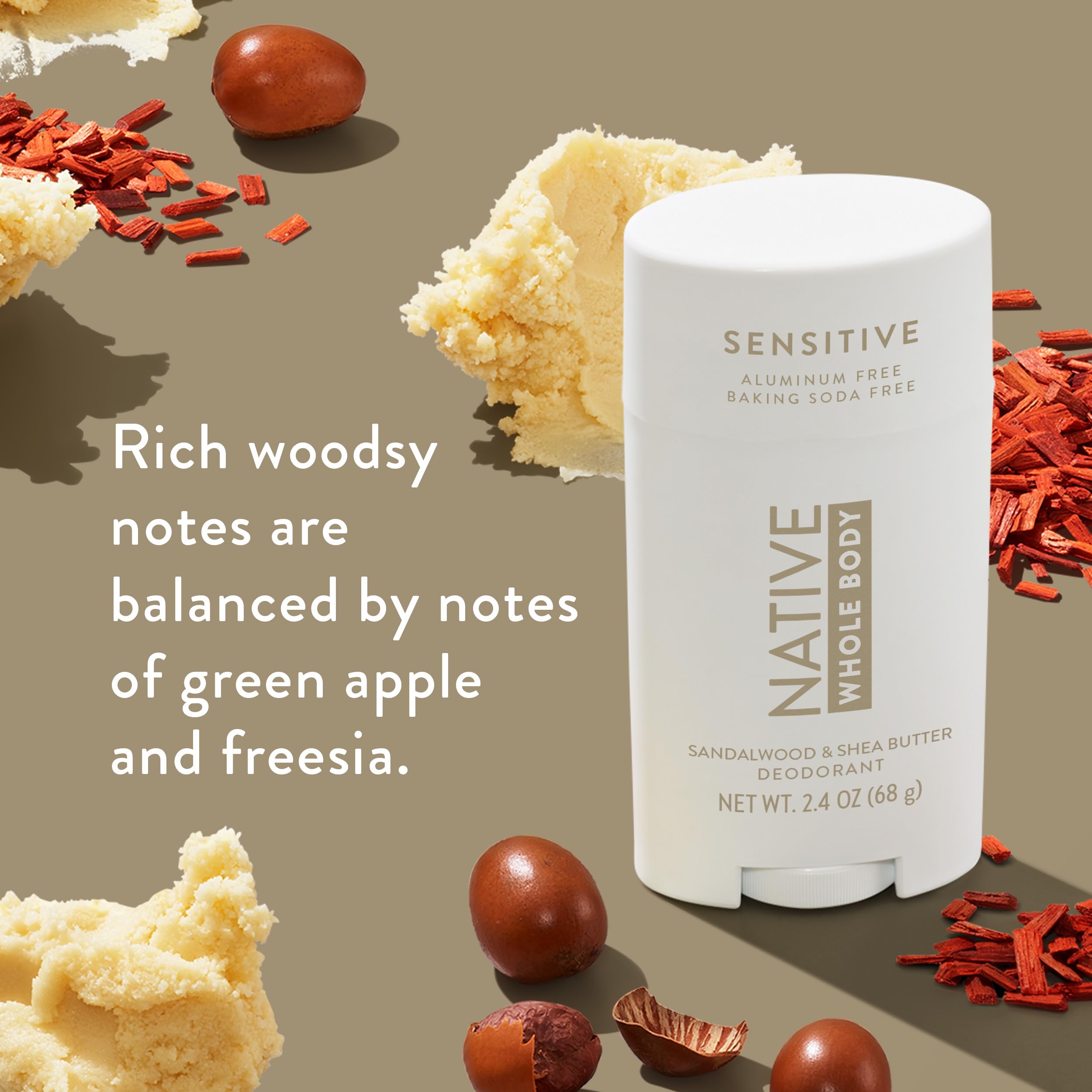 Aluminum-free formula with skin conditioners for gentle daily wear.
