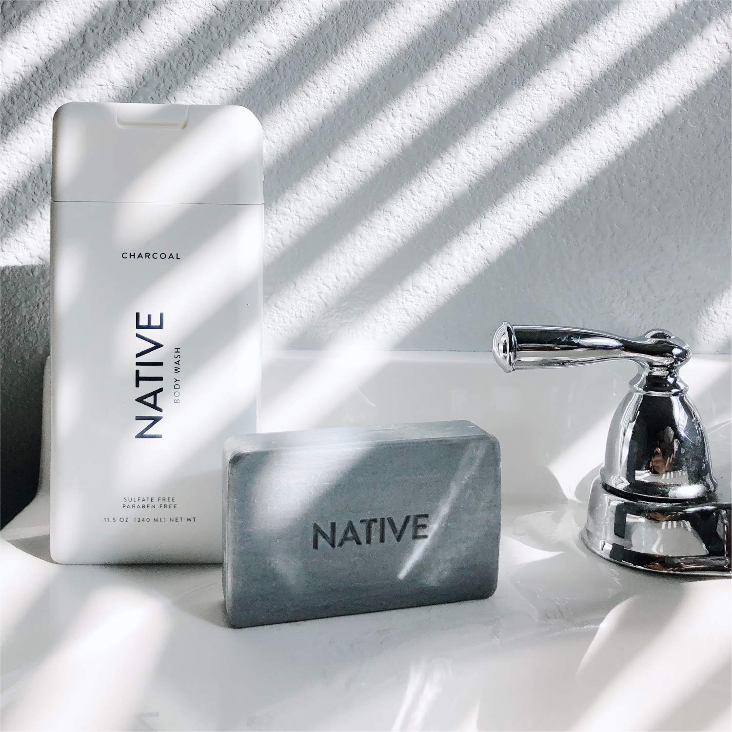 Native Body Wash 3 Pack sulfate-free label closeup on bottle