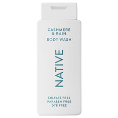 Native Body Wash cashmere bottle pour showing gentle cleansing and hydration