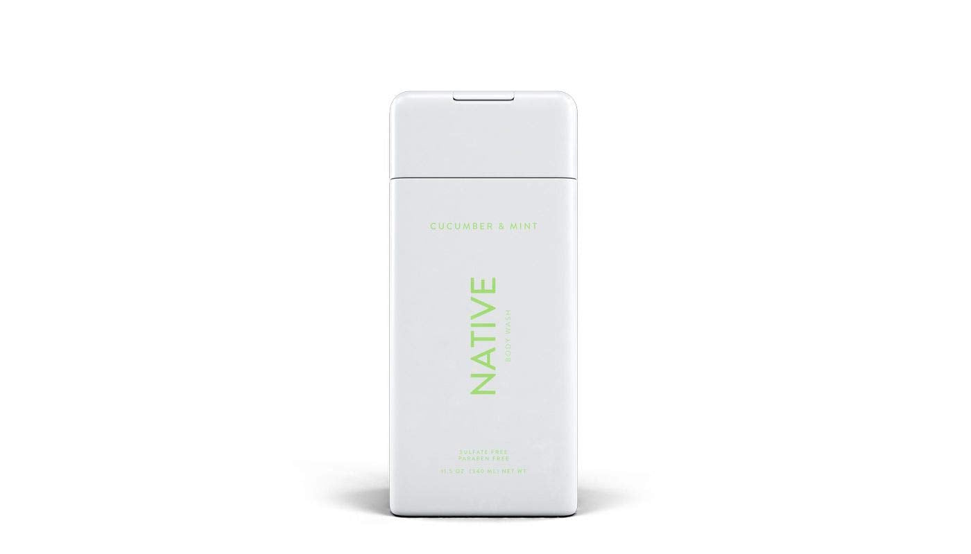 Native Body Wash Cucumber & Mint bottle for refreshing, hydrated skin