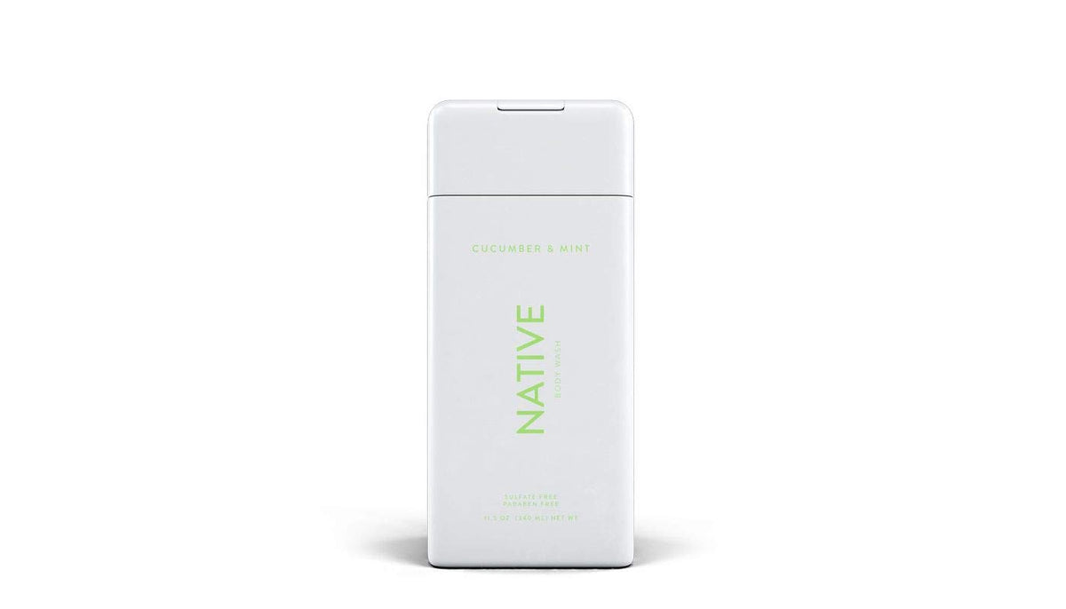 Native Body Wash Cucumber & Mint bottle for refreshing, hydrated skin