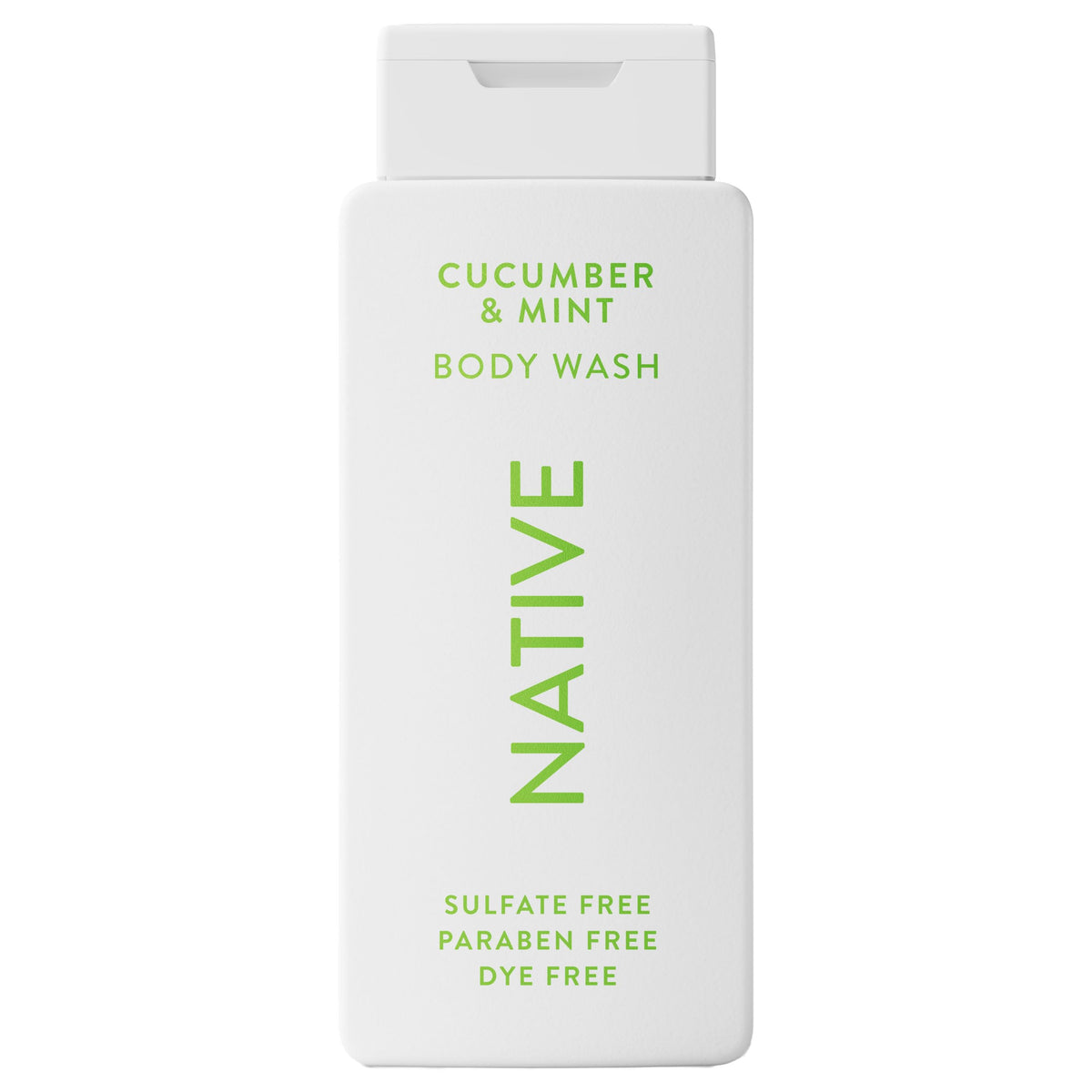 Native Body Wash cucumber mint bottle closeup for a refreshing cleanse