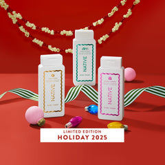 Native Body Wash Holiday Edition pump-dispense—easy, residue-free cleansing.